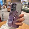 Applicable to Samsung S25ULTRA mobile phone case A05 electroplating glitter NOTE20 diamond-encrusted quicksand butterfly bracket A53 set