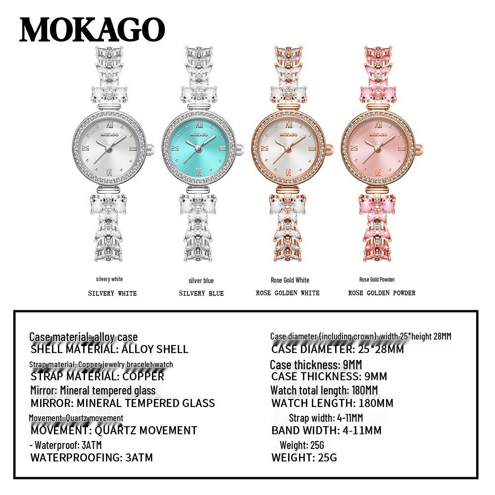 MOKAGO Exquisite Waterproof Women's Butterfly Diamond Quartz Watch