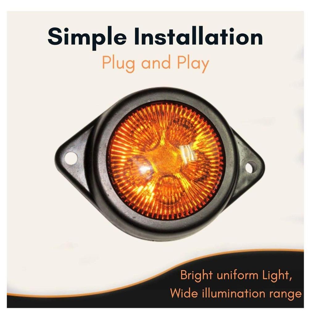 LED Outline Marker Lights Trailer for Truck 24V Amber Clearance Chicken Lights for Semi Trucks Freightliner Cargo – Universal Fit (Pack of 4)