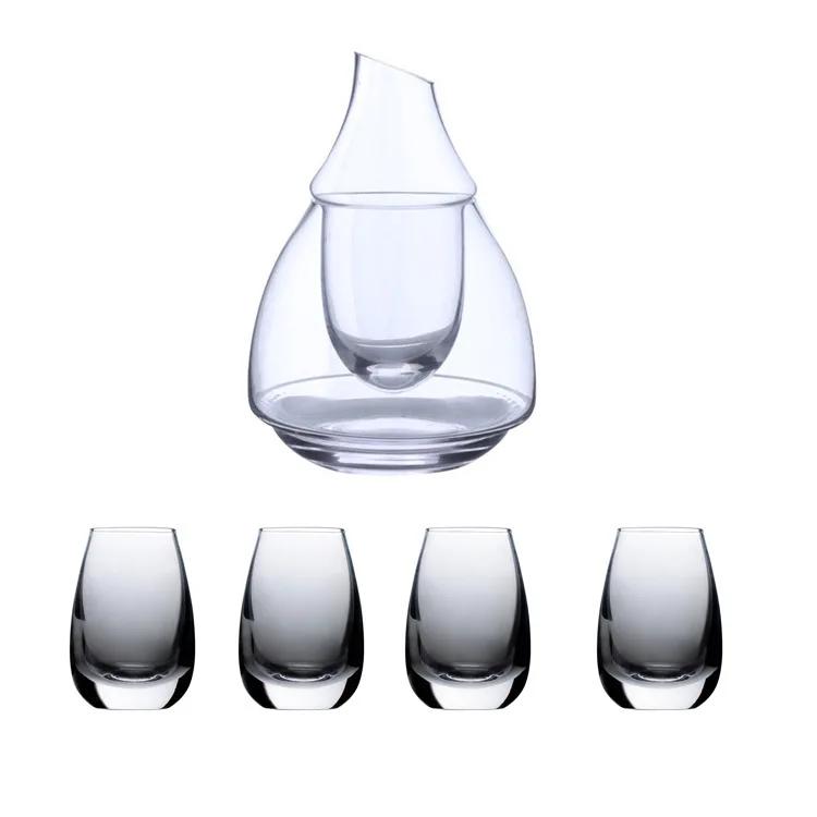 Japanese Creative Wine Warmer Chilled Pot Set,New Shot Glass,Household Glass Clear Wine Pot Bar Accessories Cocktail Shaker Gift