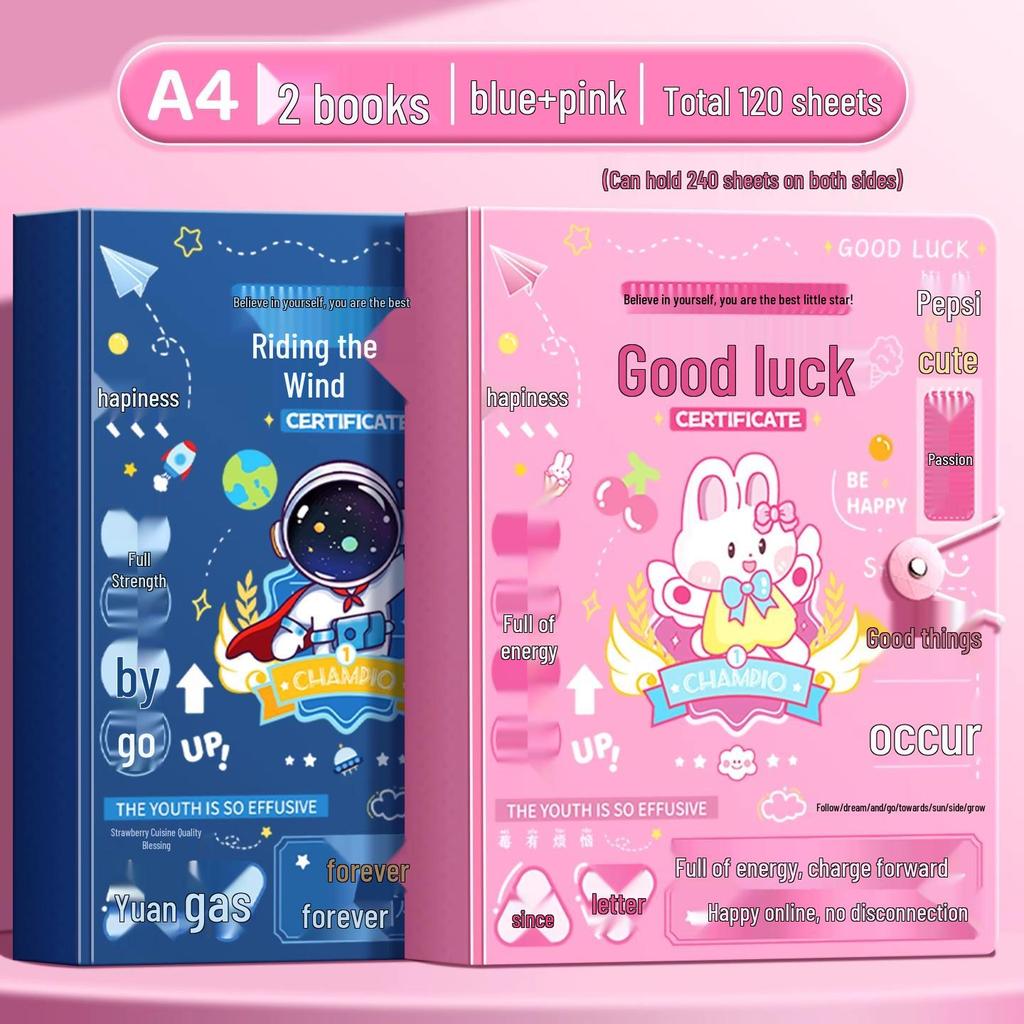 A4 Multi-Layer Transparent Document Folder with Loose-Leaf Inserts for Students