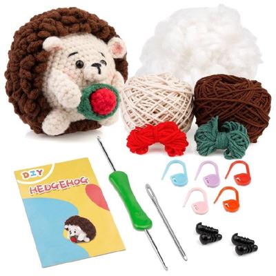2 Sets DIY Crochet with Yarn, Crochet Hook, Needle, Knitting Marker, Instruction