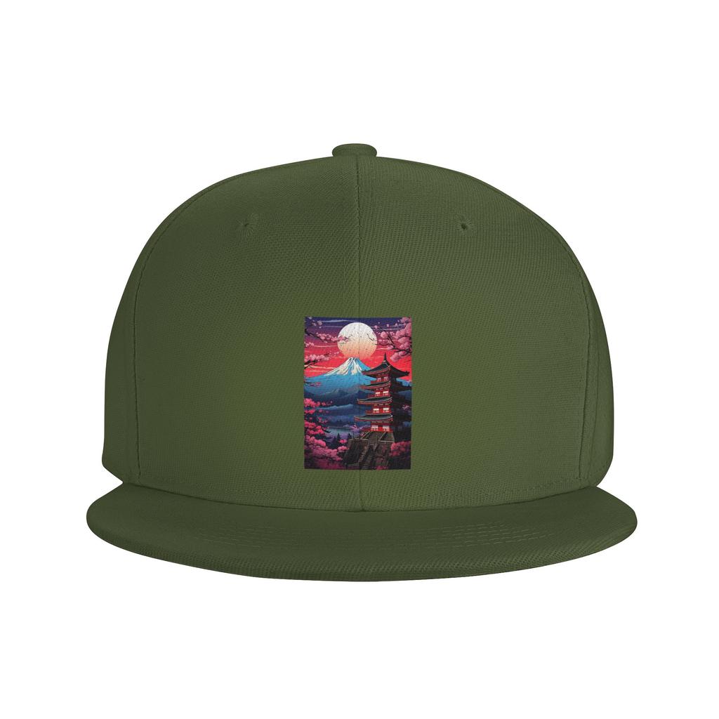Japan Sakura Cherry Blossoms With A Red Rising Sun Baseball Caps Snapback Baseball Hats Casual Casquette Outdoor for Unisex