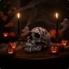 Decor Craniu Figurină Halloween Ornament de Masă Gotic Alb