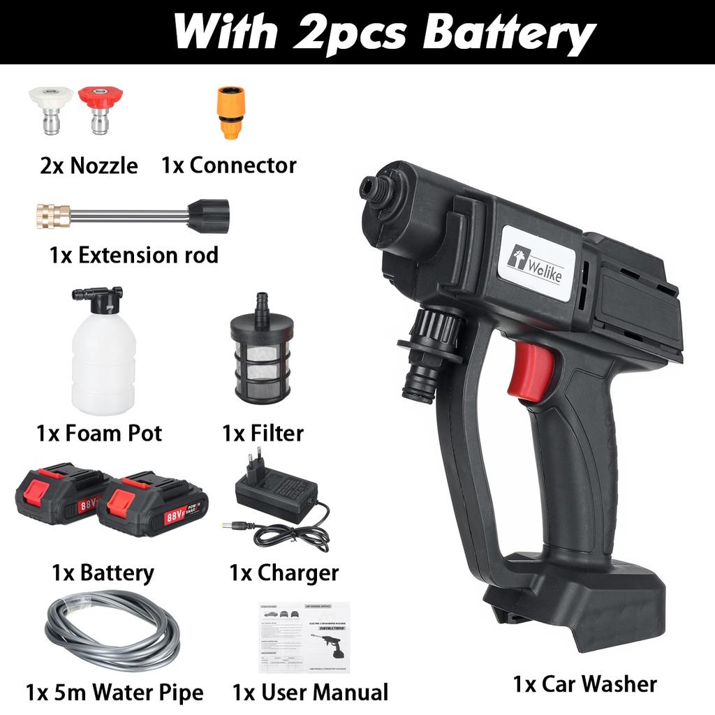 2000W 90Bar akumulatorowa wysokociśnieniowa myjka samochodowa w sprayu pistolety na wodę przenośna myjnia samochodowa maszyna do czyszczenia ciśnieniowego