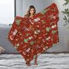 Cozy Christmas Throw Blanket Festive Holiday Decor Reindeer Santa Claus Soft Warm Bedspread Gift Idea Home Decor Holiday Season
