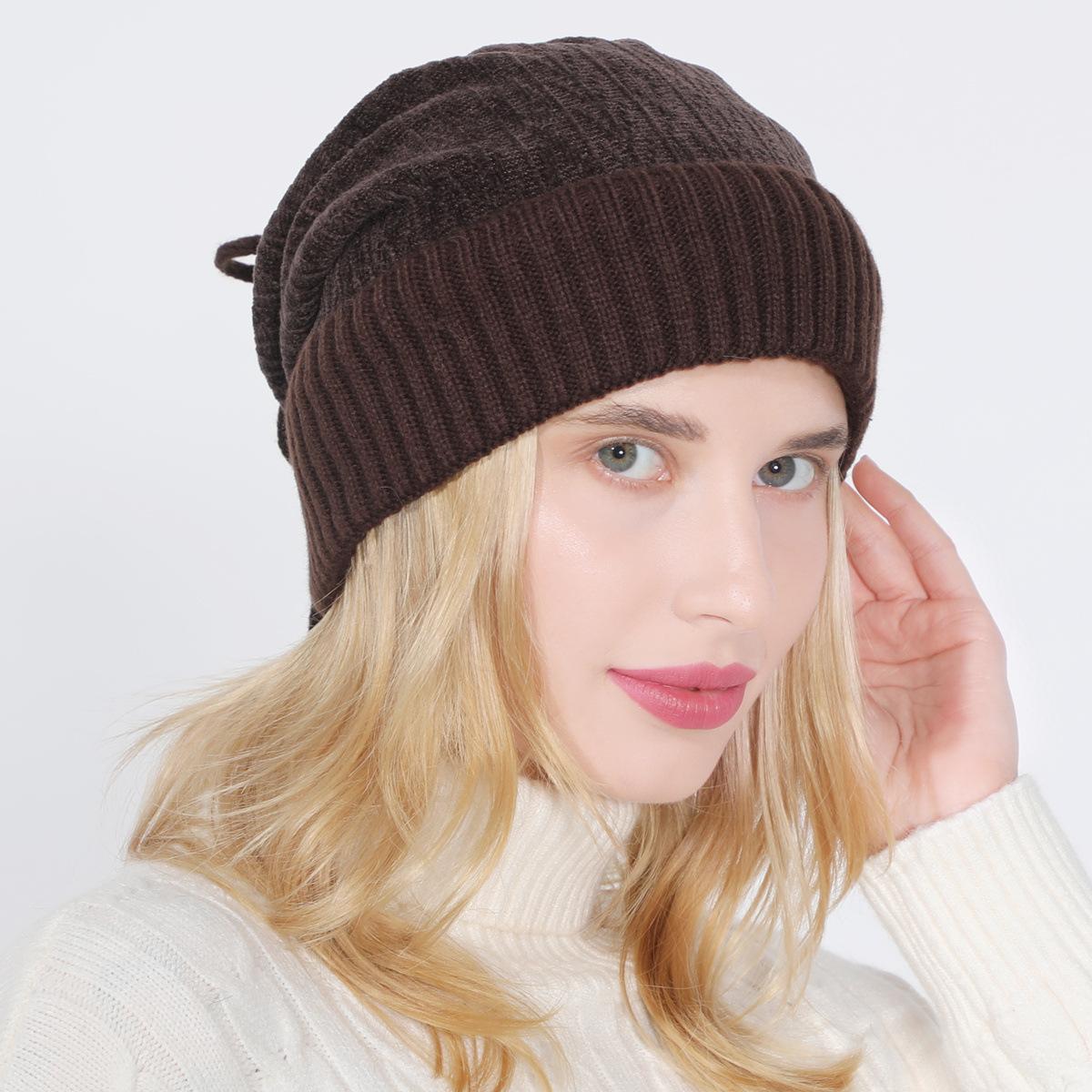 

Модные зимние вязаные шапки для женщин, шарф, многофункциональные шапочки с завязками на шнурке, термофлисовая тюбетейка, женские шапки для живой изгороди