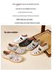 Plus Size Summer Retro Sandals: Soft Sole Velcro Beach Shoes for Women