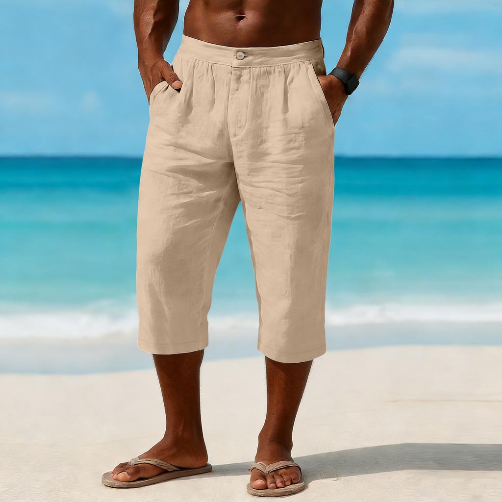 Pantaloni a gamba dritta cropped sportivi e casual da uomo