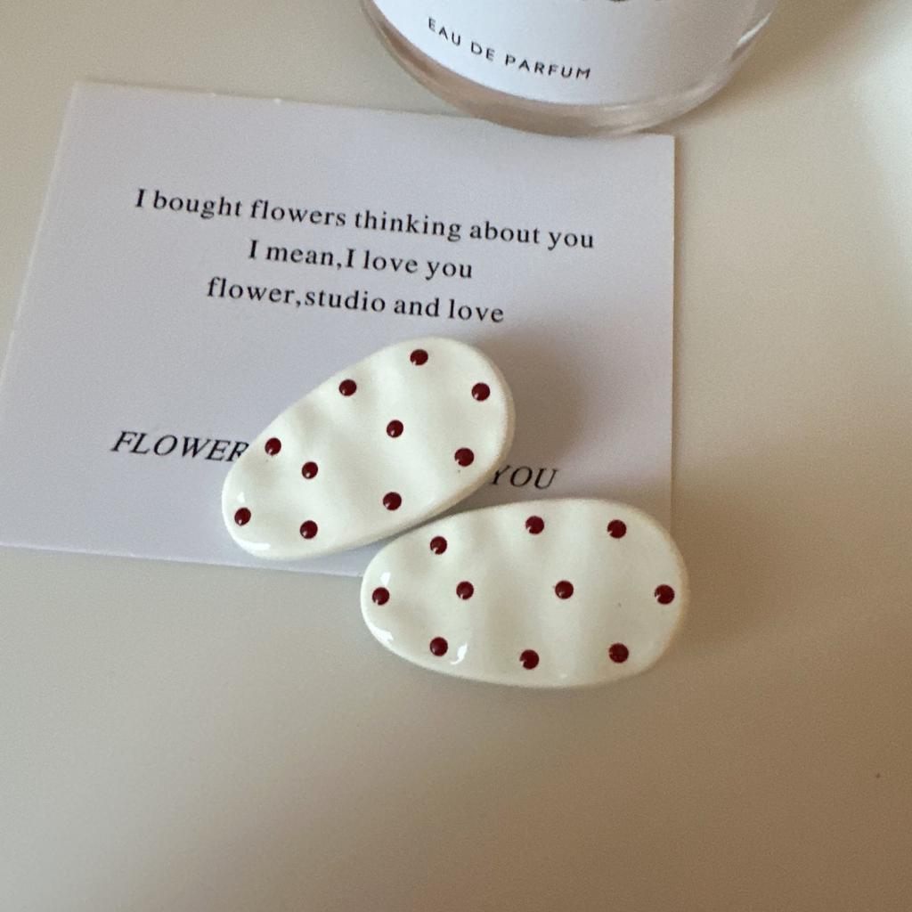 Cute Polka Dot Hair Clips Women Colorful Oval Hairpins Sweet Daily Hair Accessories for Girls Side Bangs Clip Headwear