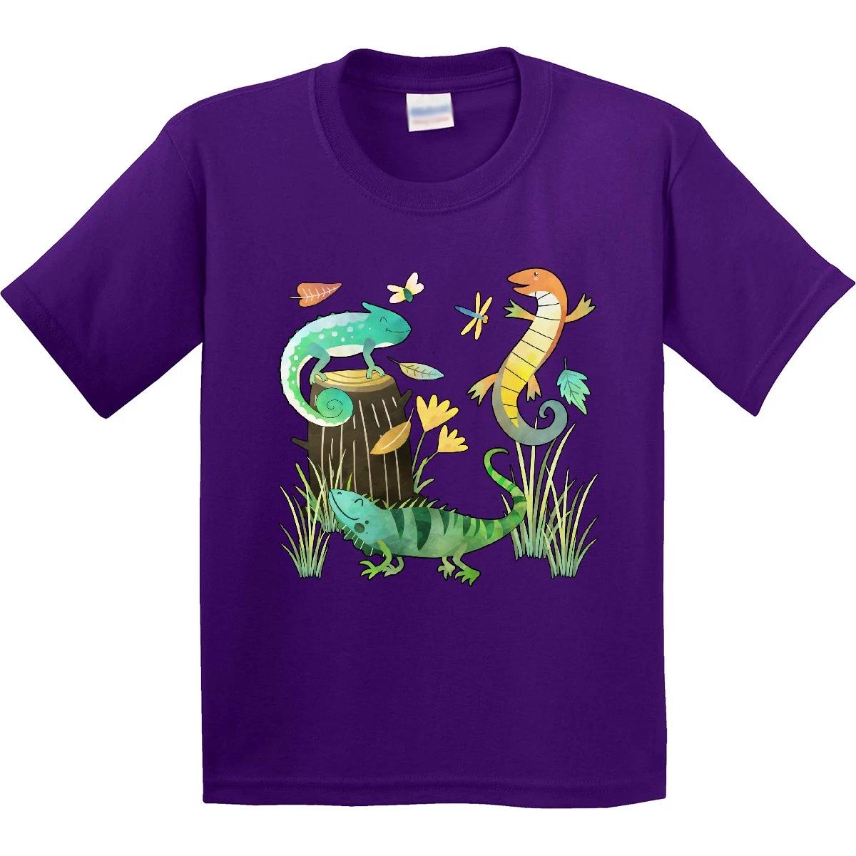 

Inktastic Cute Lizards Hanging Out Youth kids boys T-Shirt Animals Reptiles Pets Pet Skink 100