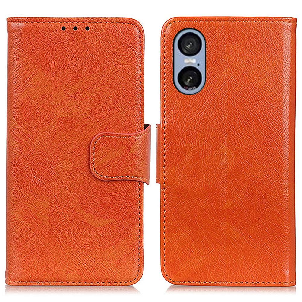 For Sony Xperia 5 VI Case Nappa Texture Split Leather Wallet Phone Cover