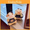 Plush Hamster Keychain With Denim Costume For Gift And Decor