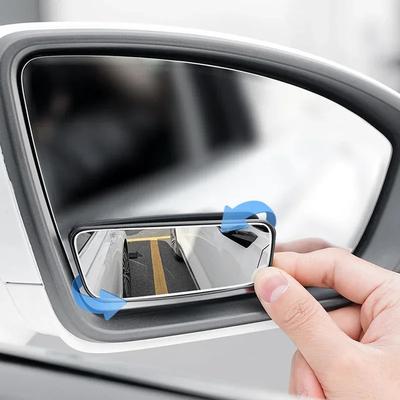 2 szt. Regulowane w 360 stopniach Lusterko martwego pola Samochodowe lusterko wsteczne Wypukłe Okrągła ramka Szerokokątne dla Bezpiecznego cofania