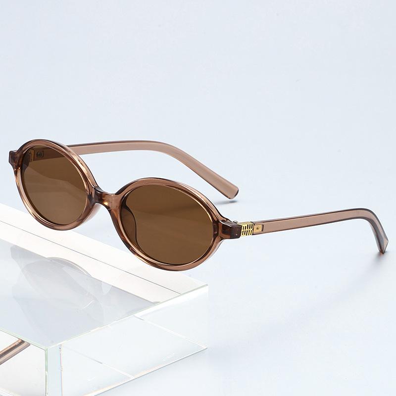 Oval Frame Sunglasses Lightweight Small Frame Retro Style UV Protection Eyewear Durable Plastic Frame Comfortable Fit One Size