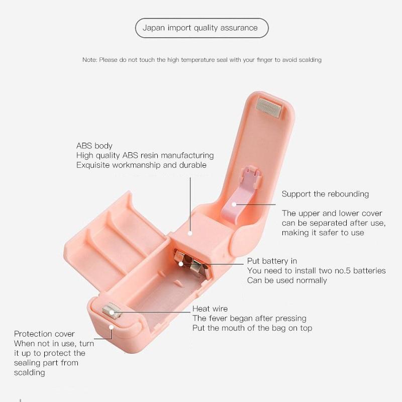 Snack-Versiegelungsmaschine, handgepresst, kleine Mini-Versiegelungsmaschine aus Kunststoff, Haushalts-Plastiktüte, Lebensmittelkonservierung, tragbare Versiegelung M