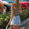 Damenmode Lässiges gestreiftes Strick-Camisole-Top