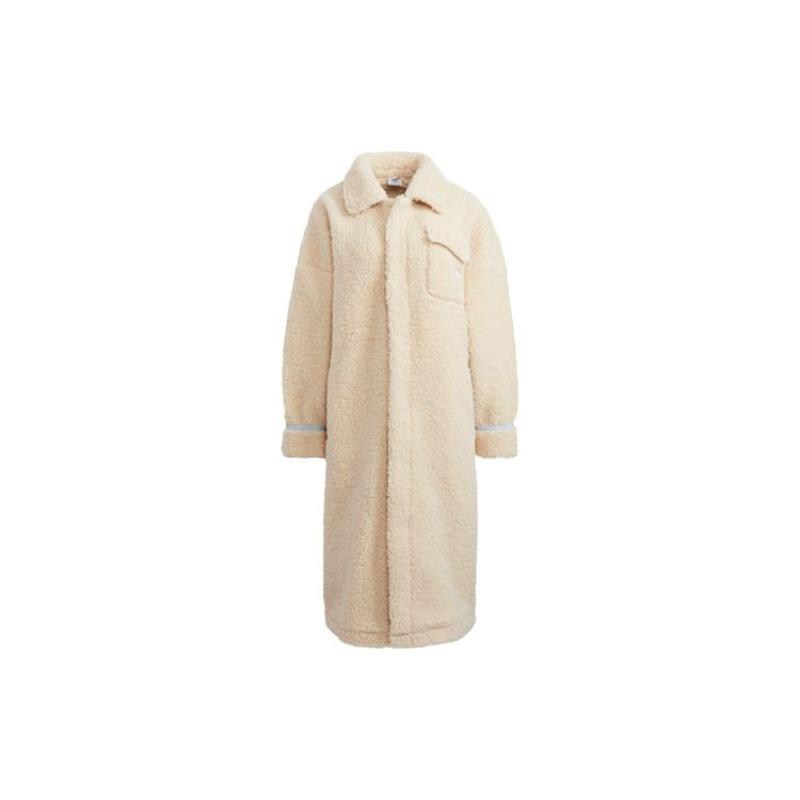 adidas Originals Lamb Fleece Warm Coat Women Coats Cream HC0308