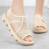 Women's Summer Fly-Knit Breathable Open-Toe Sandals & Slippers, Polyurethane Lightweight Design