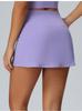Women's High-Waist Tennis Skirt with Built-in Shorts - Anti-Exposure Faux Two-Piece for Sports & Yoga