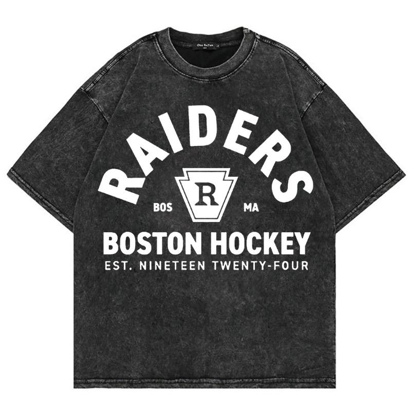 100% Cotton Vintage Washed Heated Rivalry Ilya Rozanov 81 Boston Raiders T Shirt Men Scott Hunter Shane Hollander Acid Wash Tees