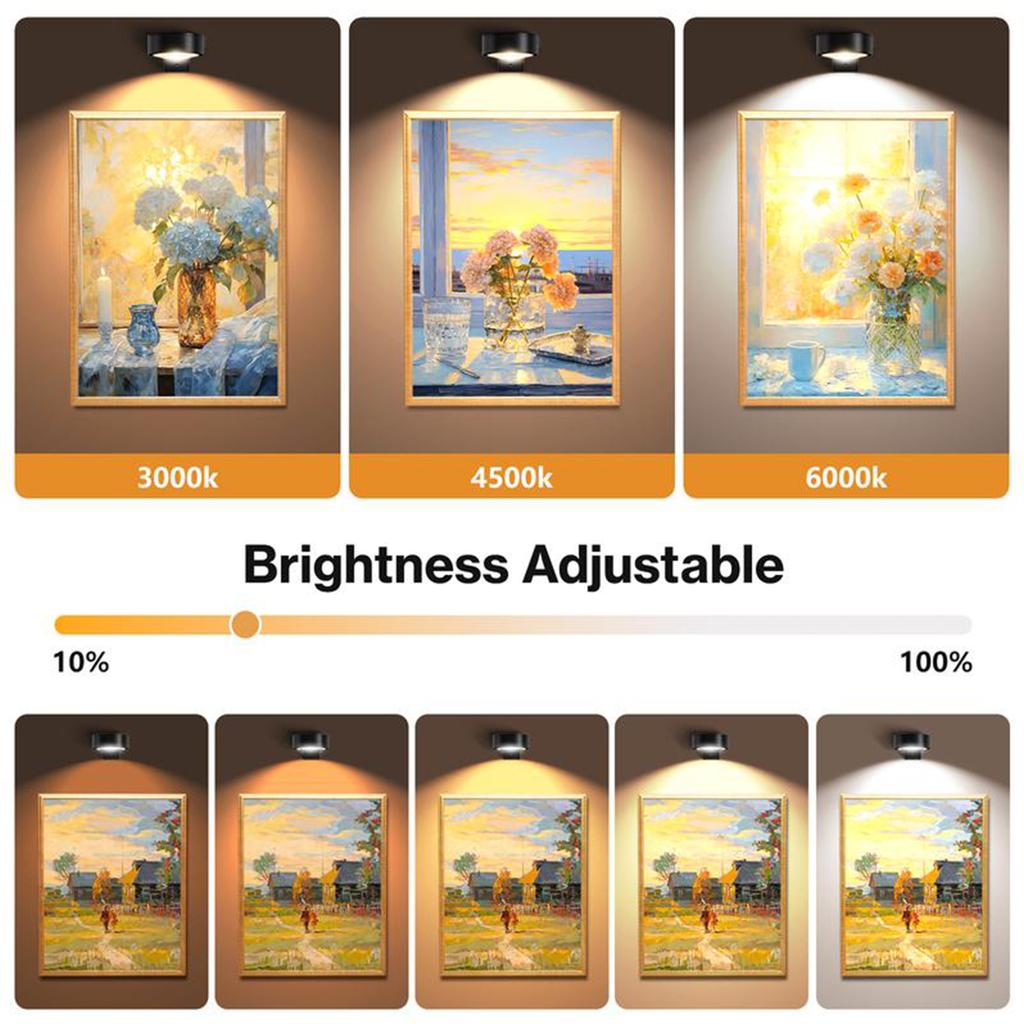 3-Pack Art Display Picture Lights with 3 Lighting Modes Art Wall Lights LED Painting Light for Picture Artworking Frame Portrait