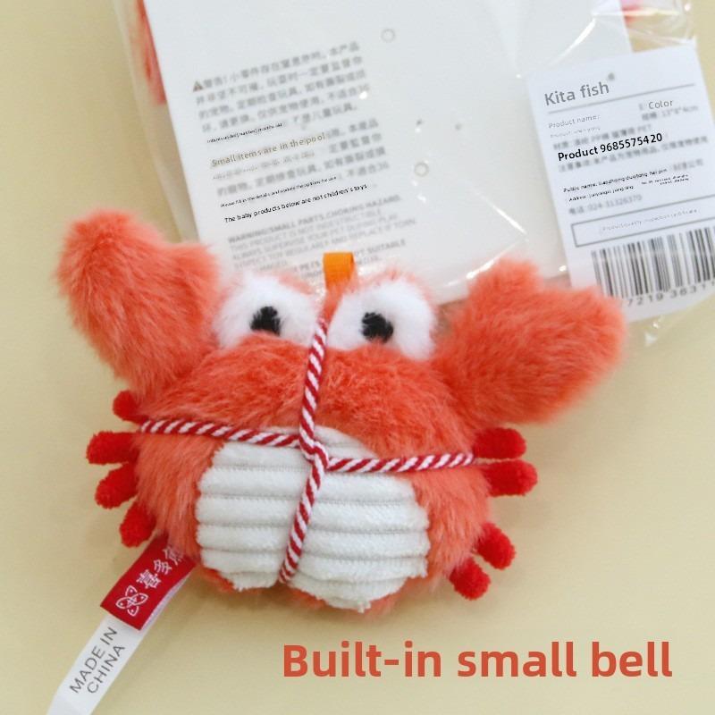 Cat Mint Cat Toy Fur-Real Crabs, Lobsters, Self-Entertaining Chew Toy with Sound Bell for Cleaning Teeth