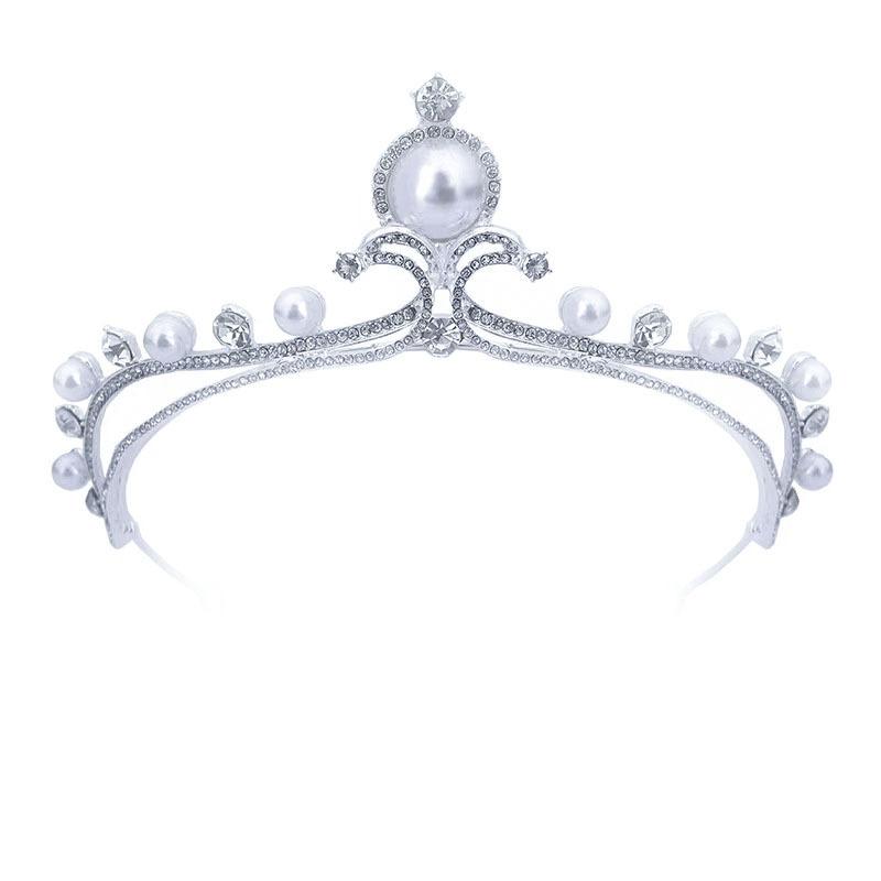 Bridal Crown Tiara Elegant Rhinestones and Pearls  Birthday Hair Accessories  Exquisite and Versatile Semi Circle Crown Wedding Jewelry