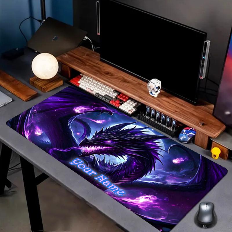 1PC Custom Name Purple Dragon Fantasy Art Mouse pad, keyboard and mouse desk pad, for computer notebook Birthday Gift For Any Room Or Office