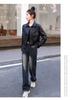 Women's Slimming Motorcycle Leather Jacket - Short, Versatile, Spring/Autumn 2025 Fashion for Petite Sizes