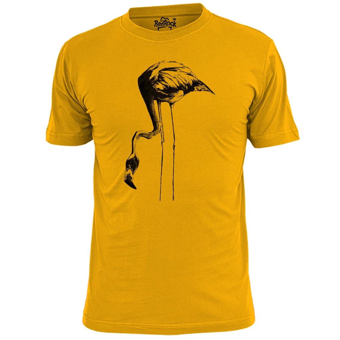 Mens Flamingo Bird Sketch T shirt Wildlife Ornithology 2XL