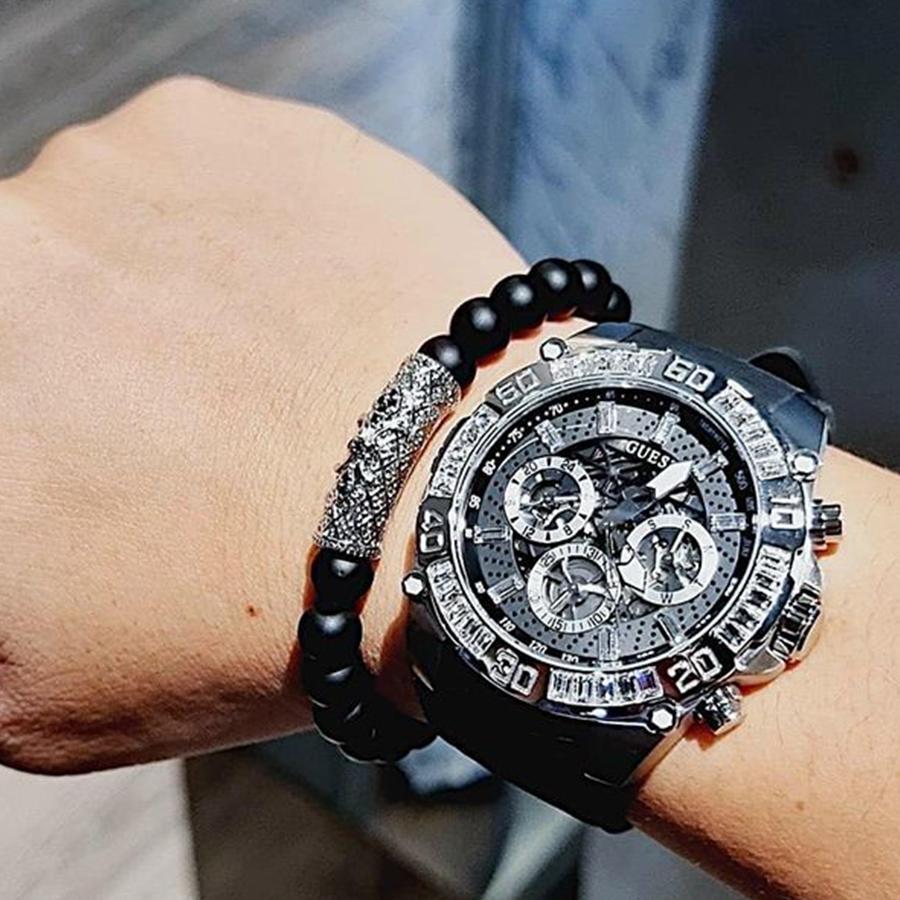 Guess Watches Male Guess Multifunction Quartz Watch - Gold Stainless Steel Watch Band, Fashion Watches for Men Great for Daily Wear & Gifting