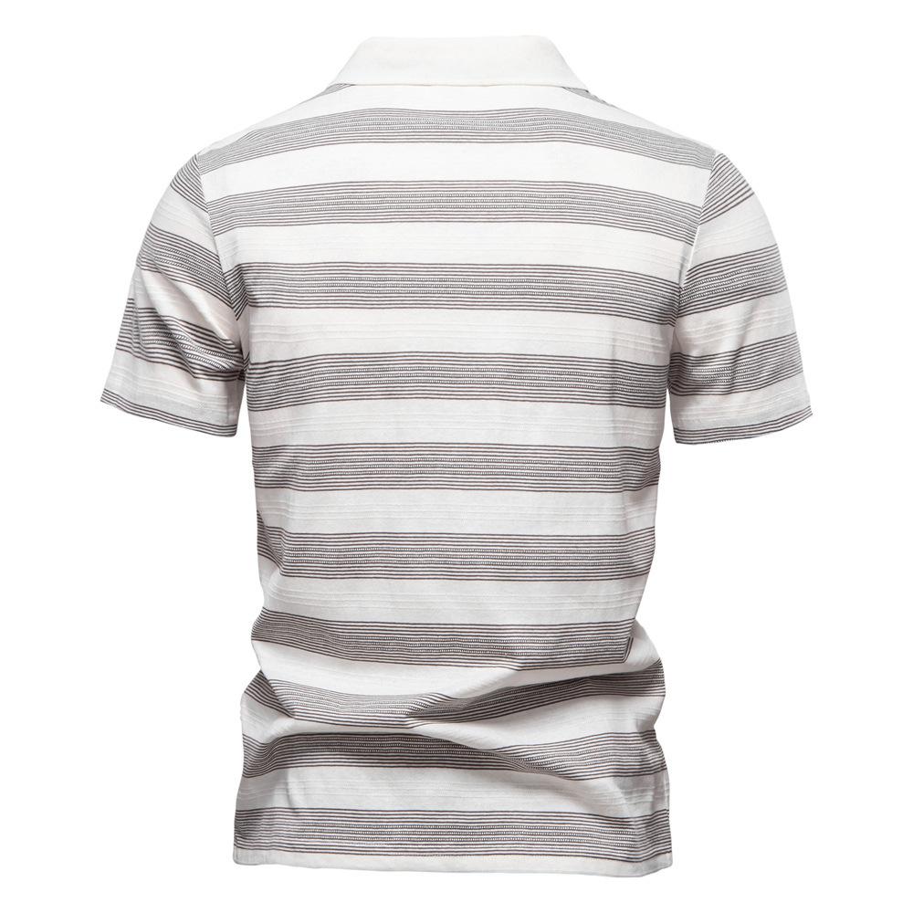 New Men's POLO Shirt with Striped Lapels for Spring and Summer