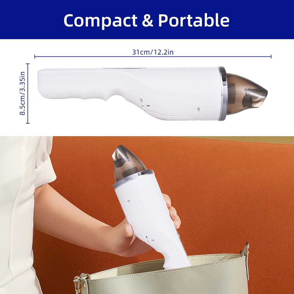 Handheld Vacuum Cleaner Rechargeable 6300Pa Powerful Suction Hand Vacuum Cordless with Filter Low Noise for Home Office