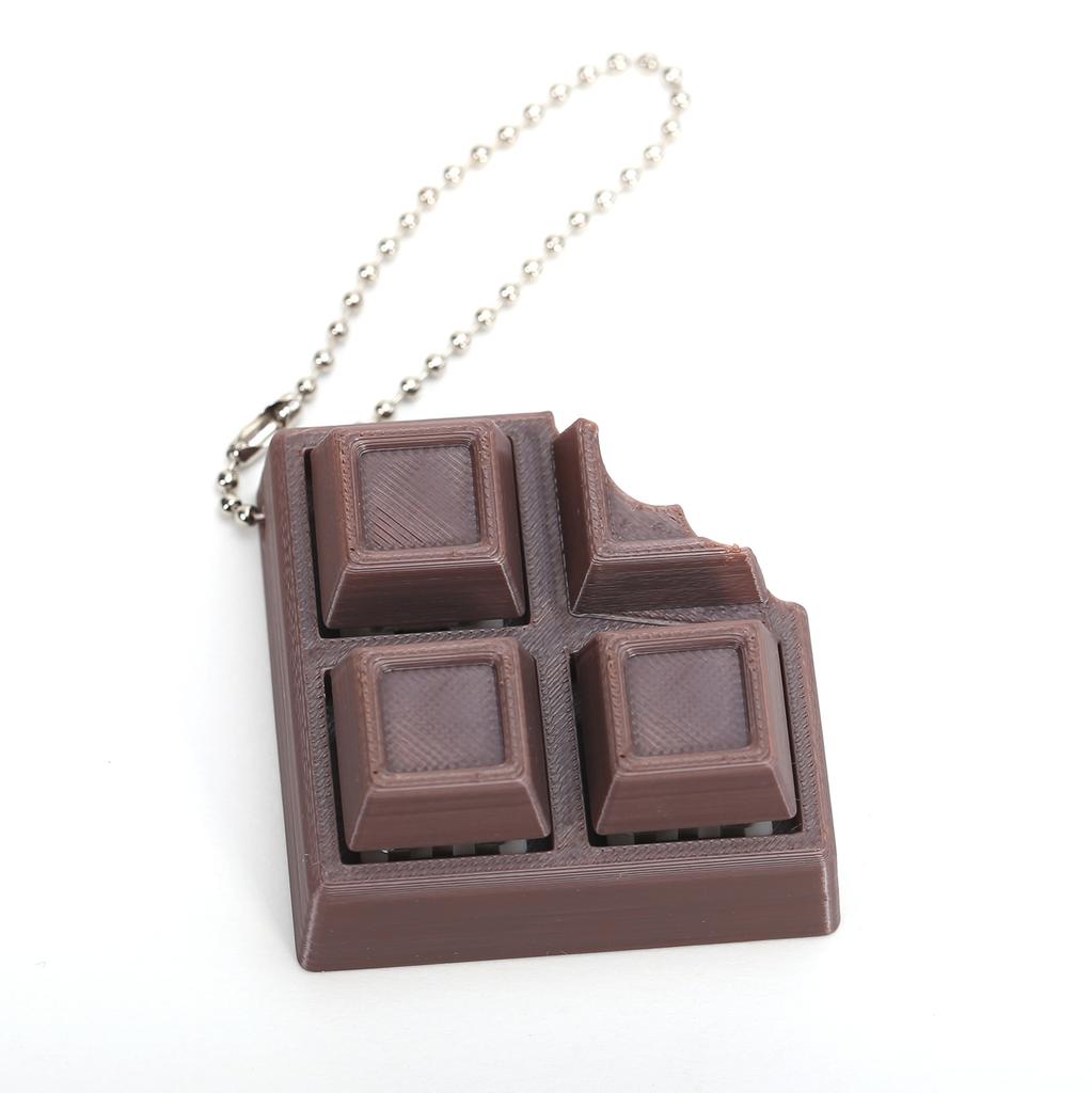 3D Printed Chocolate Keyboard Fidget Keychain Dessert Shaped Clicker Satisfying Click Sound Comfortable Rebound For Stress Relie