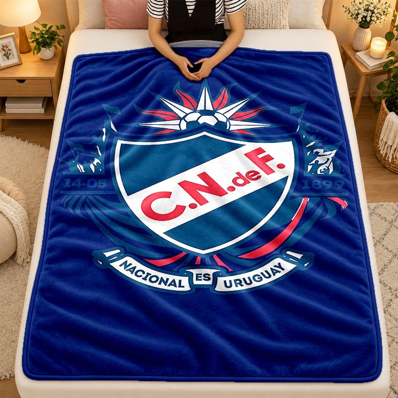 Flannel BlanketNacional De F Tbol Warm Soft Throw Blanket for Indoor Sofa Bed Living Room Use