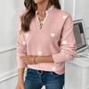 Fall Winter Women's V-neck Heart Sweater, Valentine's Day Date Outfit, European American Style Hot Selling Top