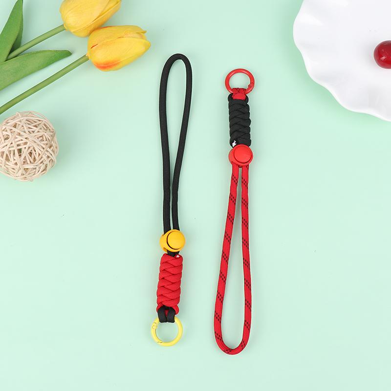 1Pc Color Combination Knot Mobile Lanyard Creative Short Braided Lanyard Mobile Phone Case Key Ring Can Be Detachable Anti-Loss