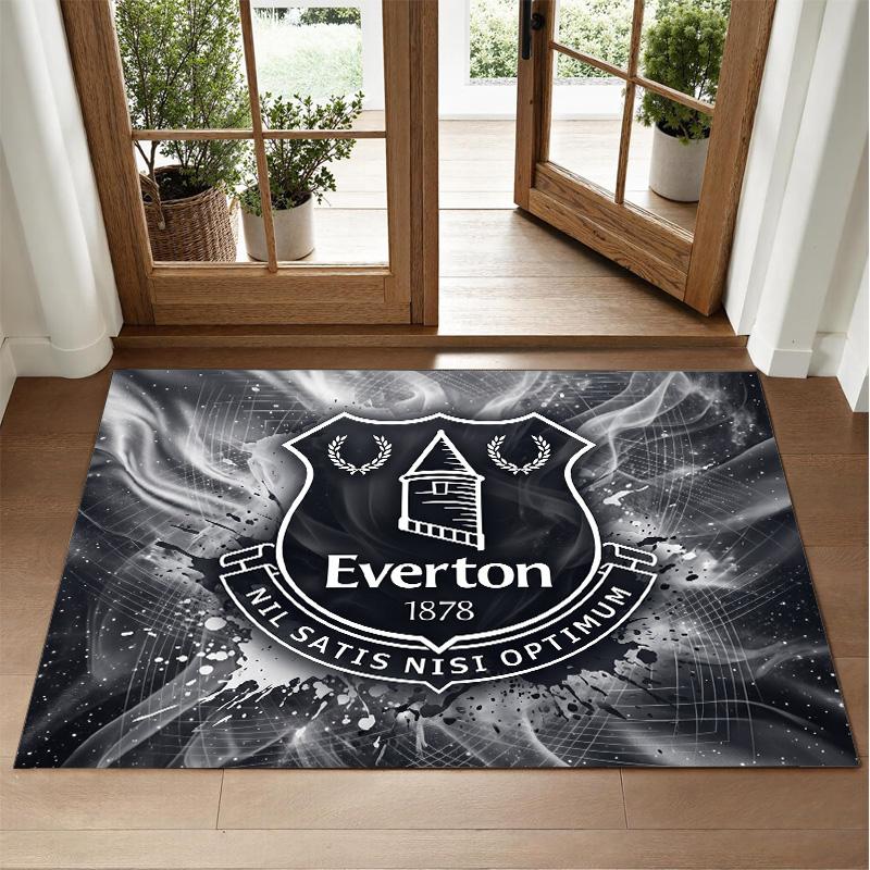Everton Football Design Crystal Velvet Rug Soft Decorative Mat for Bedroom Entrance