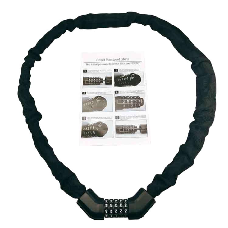 New Hot Bike Chain Locks 5 Digit Resettable Combination Password Bicycle Lock