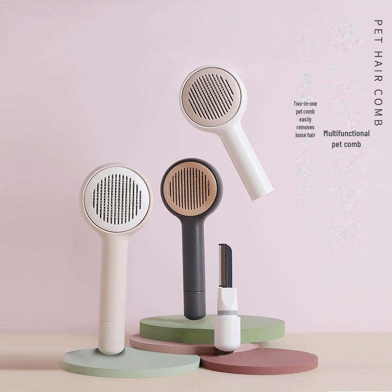 

Самоочищающаяся многофункциональная расческа для кошек: Инструмент для удаления и массажа волос без спутывания Including knot cutter