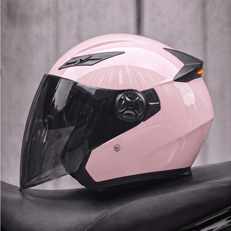 AD 3/4 Motorcycle Helmet Men Women 3C Certified Half Face With LED Light Commuting All Season