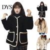 Front Placket Jacket Women Autumn Winter Coat Single-breasted Solid Color Loose Patch Pockets Warm Thermal Thick Long Sleeves Cardigan Daily Wear