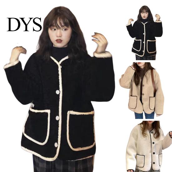 Front Placket Jacket Women Autumn Winter Coat Single-breasted Solid Color Loose Patch Pockets Warm Thermal Thick Long Sleeves Cardigan Daily Wear