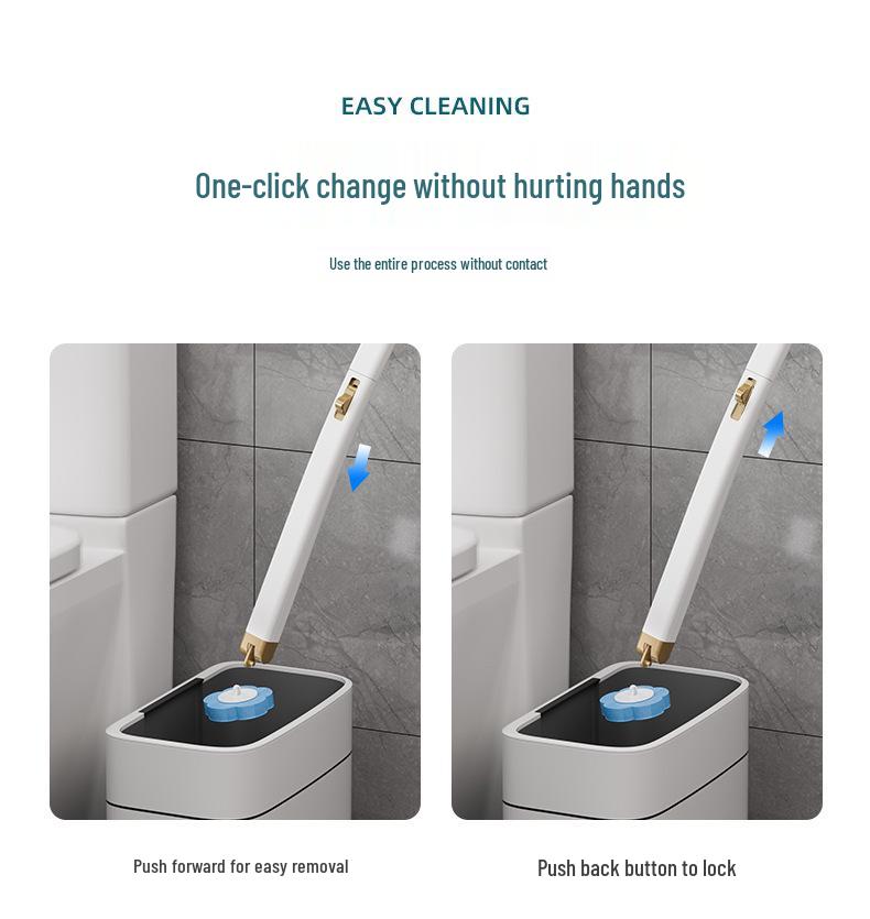 Wall-Mounted No-Dead-Corner Cat Ear Toilet Brush for Home Use