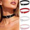 PU Leather Necklace Japanese Fashion Harajuku Girl Punk Gothic Peach Heart Love Buckle Collar Women Neck Strap Clavicle Necklace