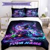 3pcs Custom Name Magical Hat Dreamscape Bedding Set Printed Bedding Set Duvet Cover Closure Includes 1 Duvet Cover & 2 Pillowcases Bedroom Decor