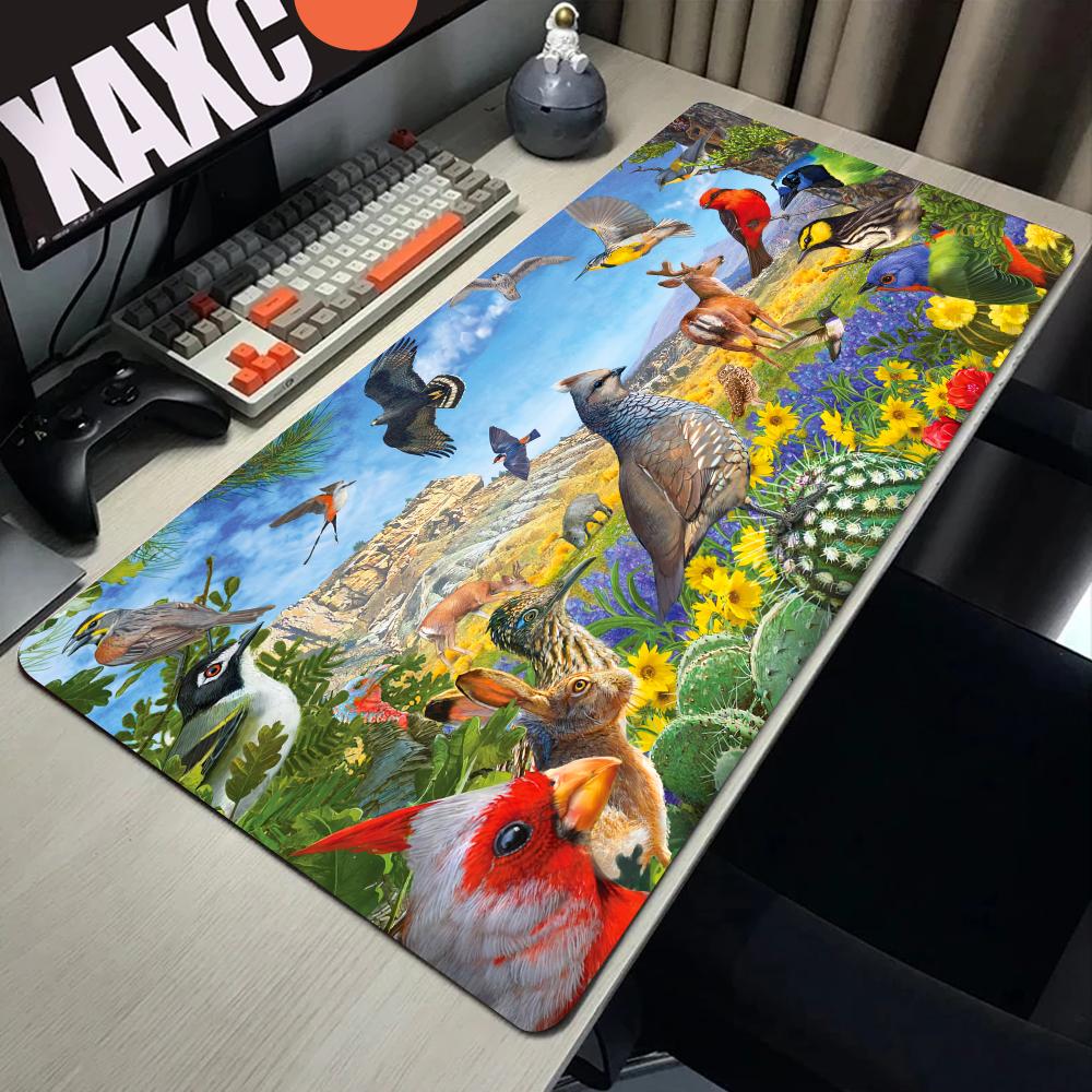 Animal Bird Parrot Game Carpet Mouse Pad Anti Slip Mousepad Gaming Mice Mat for PC Laptop Desktop Computer 400x900