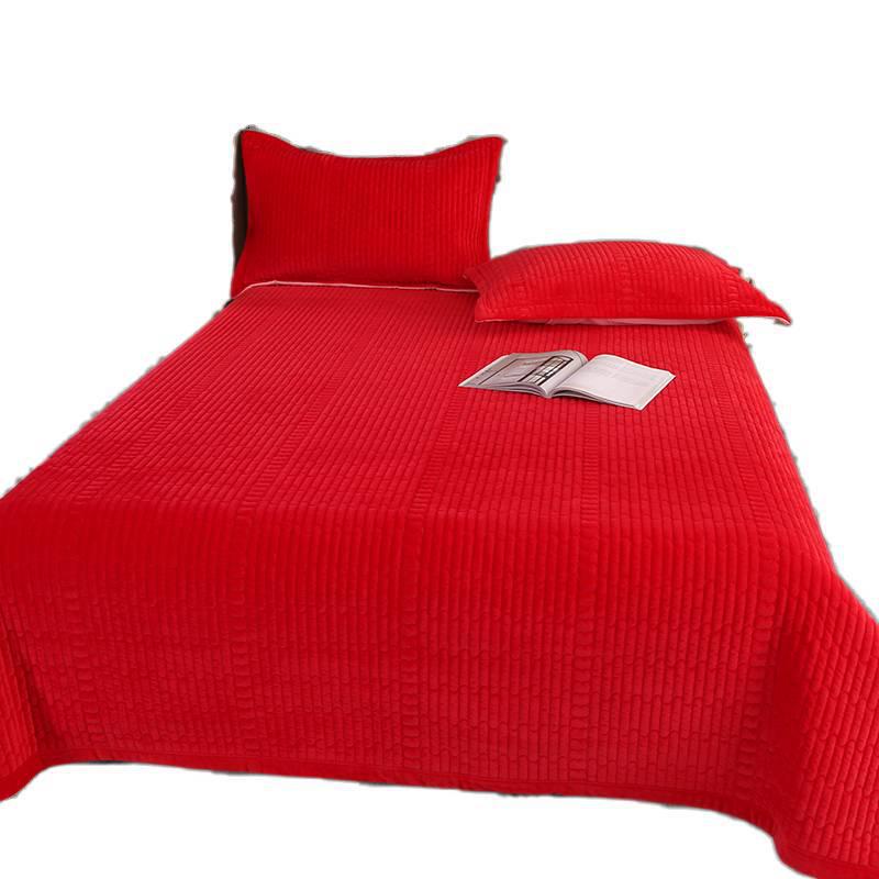 Samtplüsch Unifarbene gesteppte Tagesdecke & Dreiteiliges Set