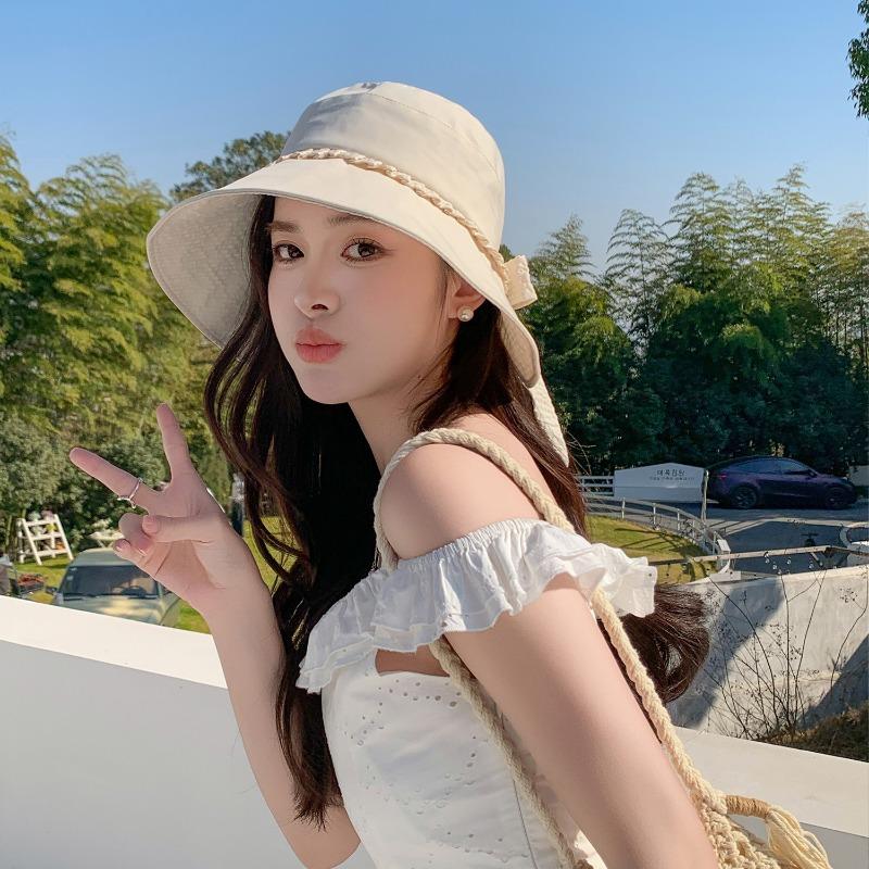 Korean Style Wide Brim Sun Hat Breathable Elegant Casual Outdoor Sun Protection Hat